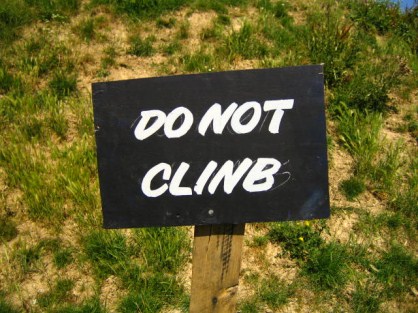 Do not climb sign